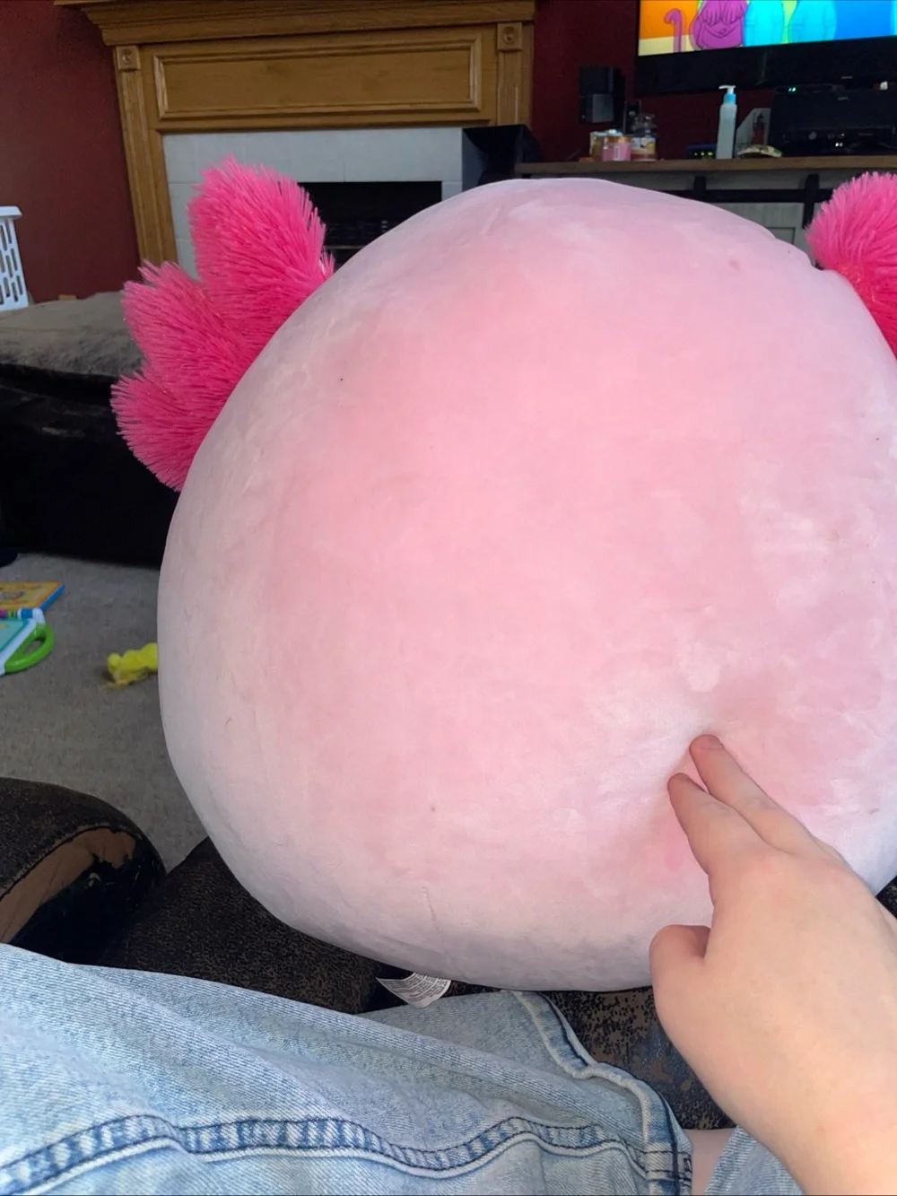 Pink Axolotl Plush with Sprinkled Donut